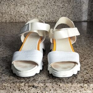Sorel Women's Sandals in Cream and White with Orange Accents